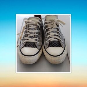 Converse All Star Missoni W 6.5 M 4.5 Gray White Chevron Lo Top Shoes Sneakers